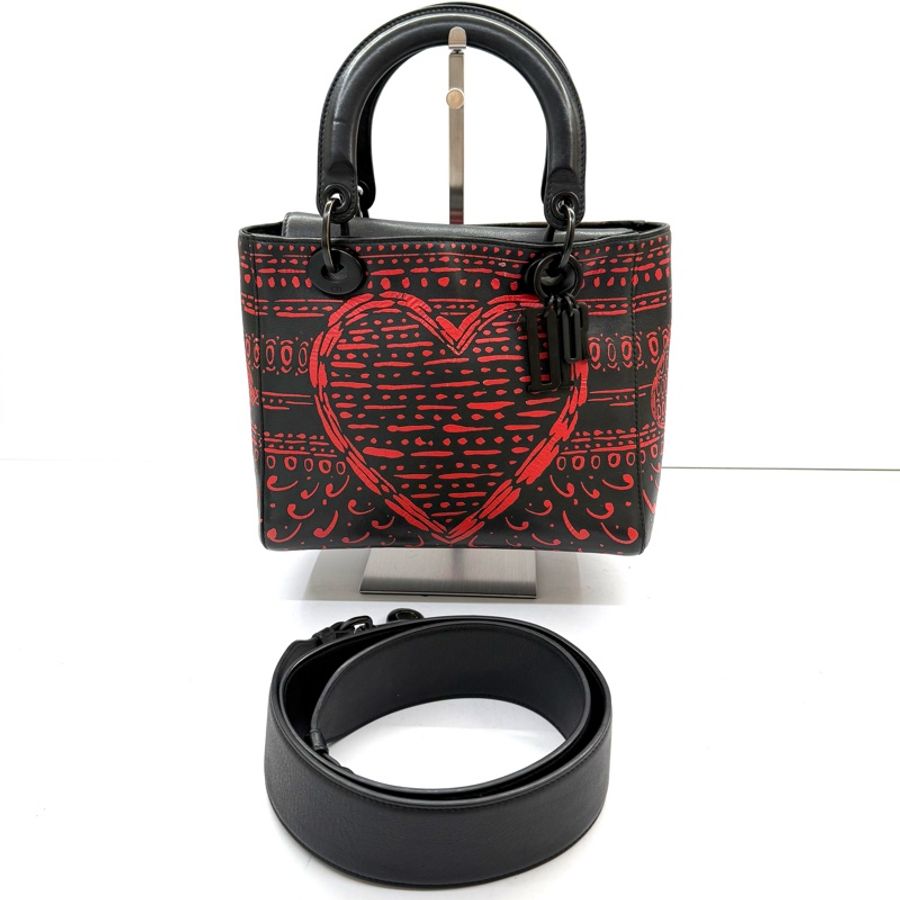DIOR 迪奧 紅色愛心手提斜背2way包 LADY HEART-2