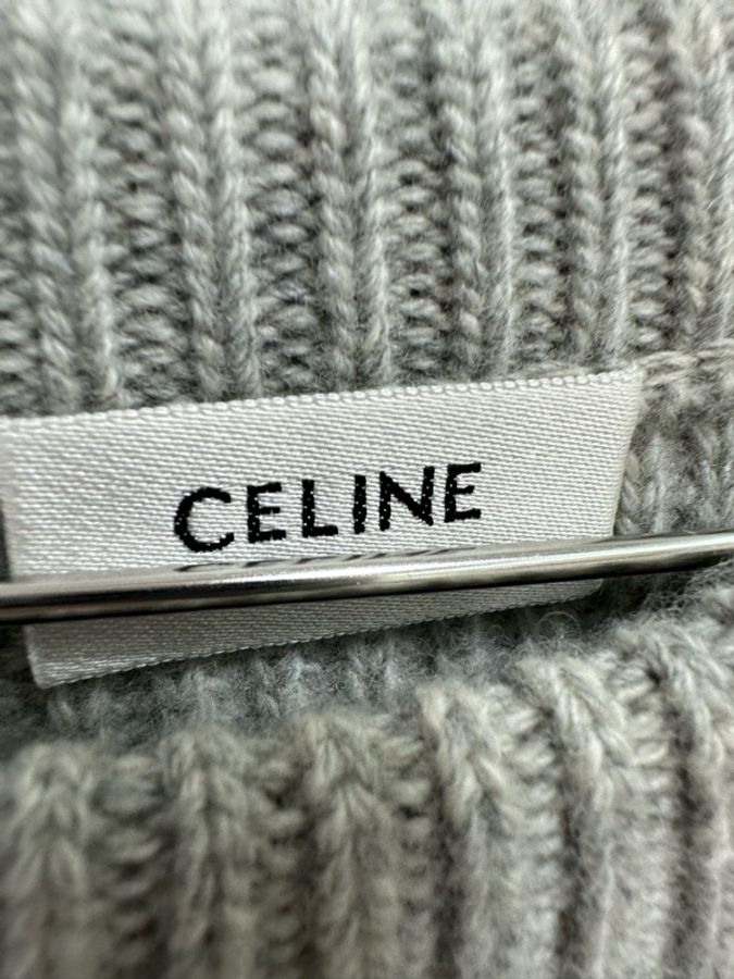 CELINE 新款灰色水鑽字母logo毛衣 M碼-3