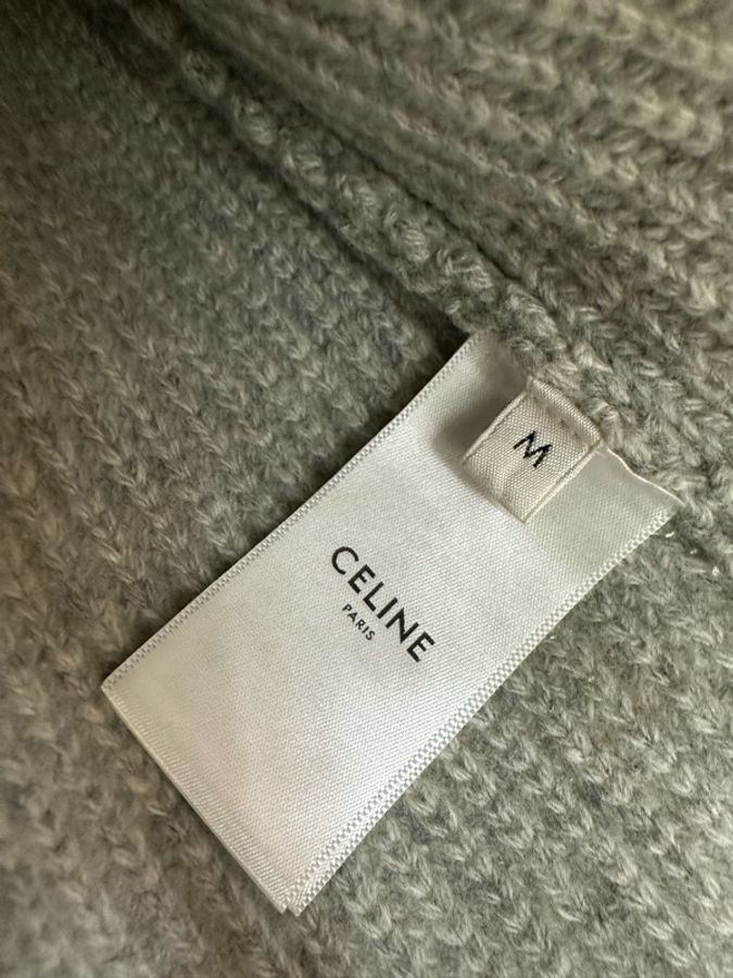 CELINE 新款灰色水鑽字母logo毛衣 M碼-4