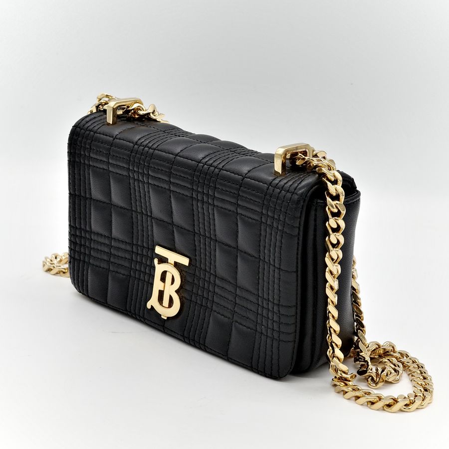 Burberry 巴寶莉 Lola 黑金羊皮側背包-2