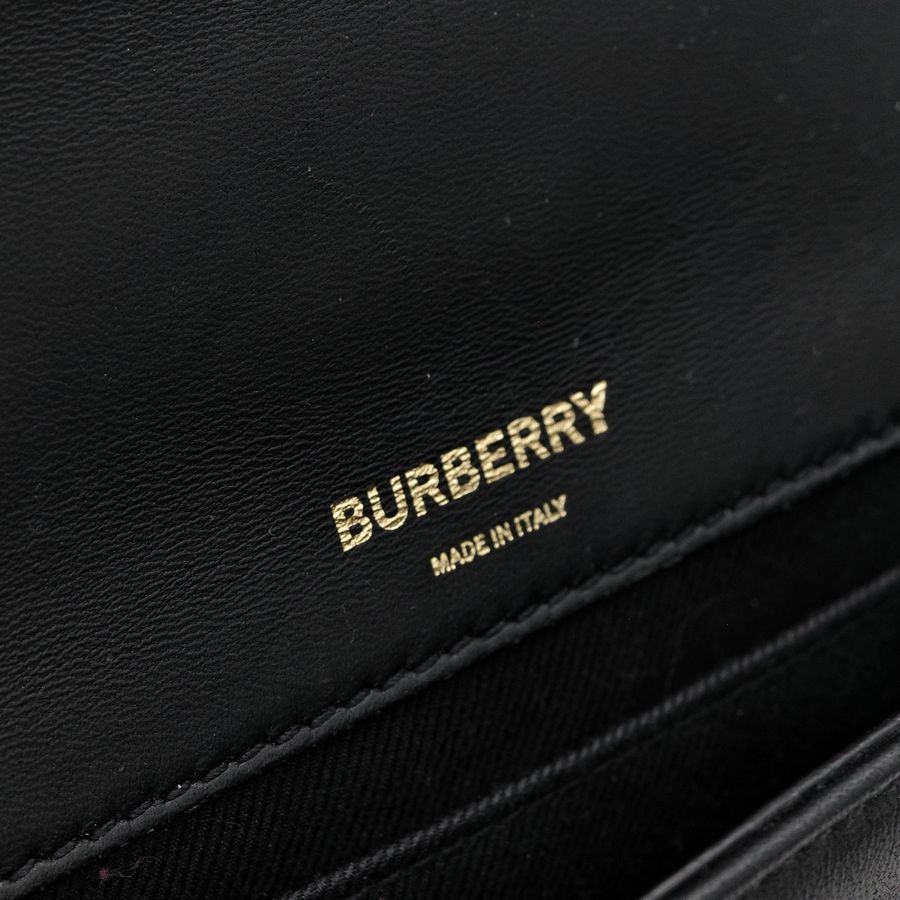 Burberry 巴寶莉 Lola 黑金羊皮側背包-12