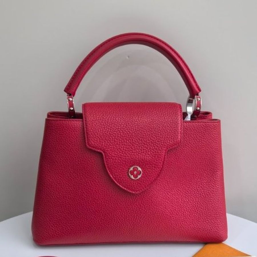 路易威登/Louis Vuitton 紅色Capucines卡普辛中號手提斜背包-5