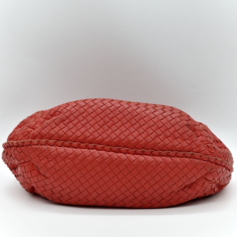 Bottega Veneta Intrecciato 紅色 HOBO 編織手提包-7