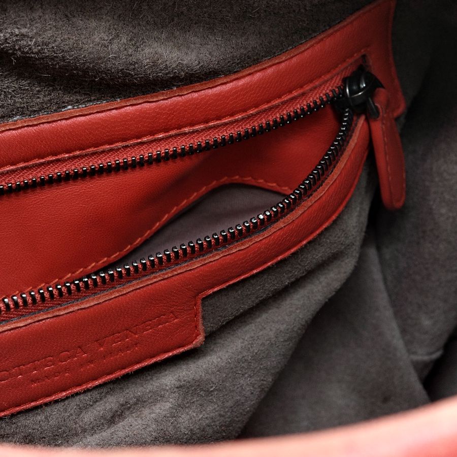 Bottega Veneta Intrecciato 紅色 HOBO 編織手提包-16