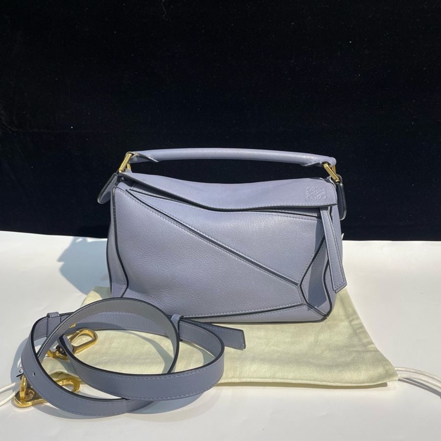 LOEWE羅意威 幾何包 小號 霧霾藍色24*15*10cm  男女同款-0