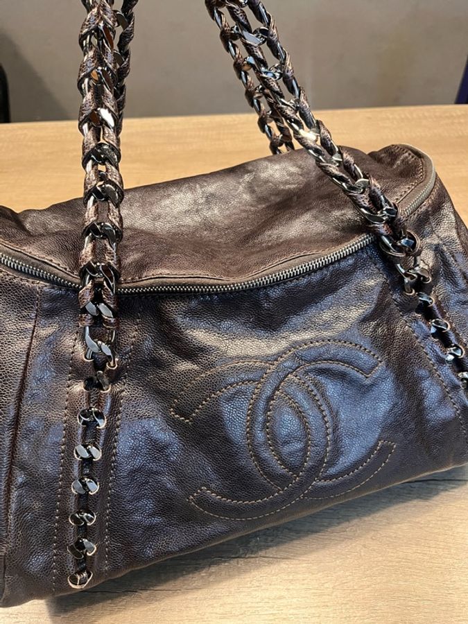 Chanel 黑色手提肩背包-5