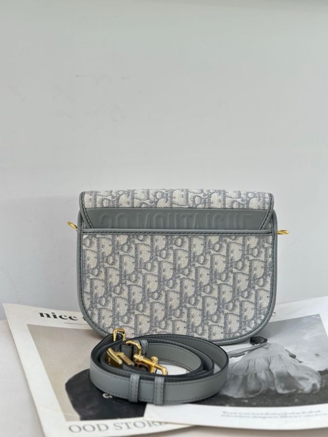 Dior 灰色提花面料 Oblique 印花 尺寸約22 x 17 x 6cm（長 x 高 x 寬）-1