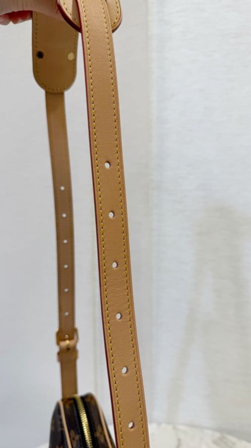 LV 原花金釦Croissant MM豌豆子母斜背包M46828-8