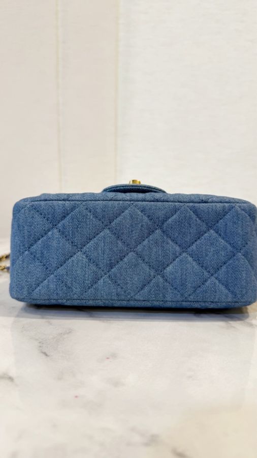 Chanel 籃丹寧牛仔金球方胖-6