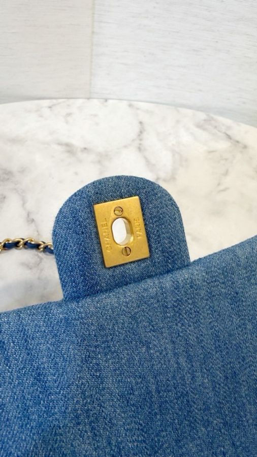 Chanel 籃丹寧牛仔金球方胖-10