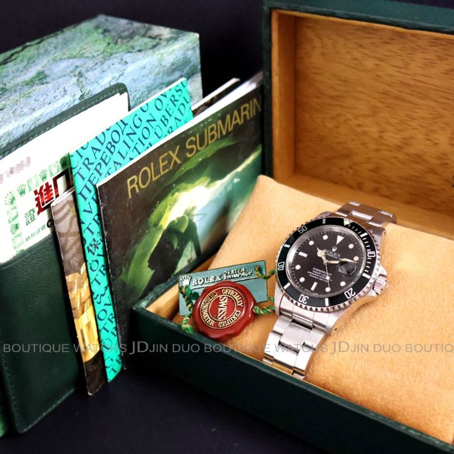 金鐸精品~2535 ROLEX 勞力士16610 Submariner Date蠔式恆動潛航者日曆型黑水鬼自動上鍊男用腕錶-5