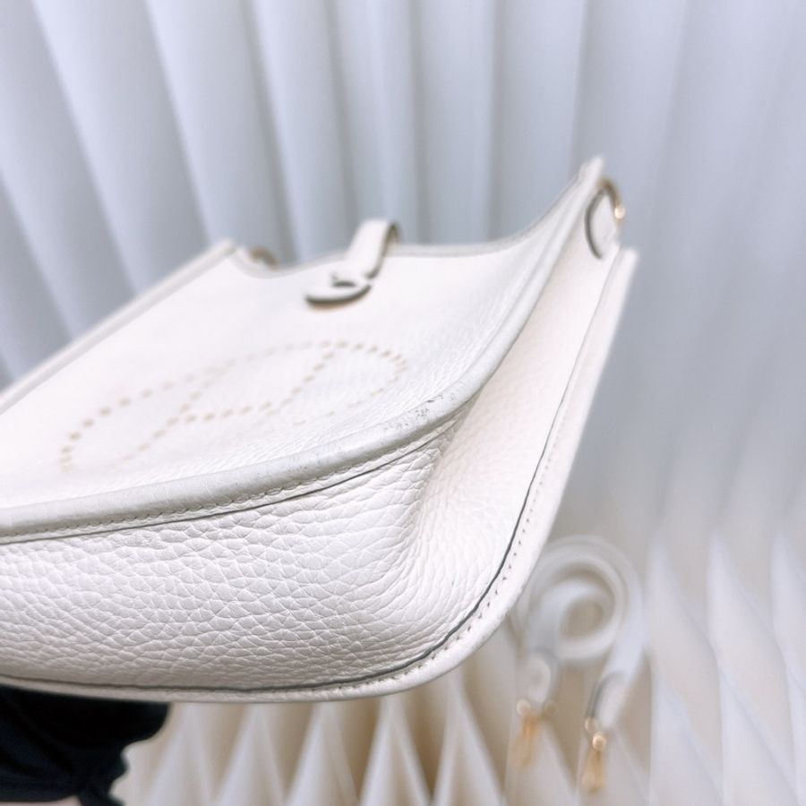 Hermes mini evelyne nata 奶油白金釦 Z刻-4