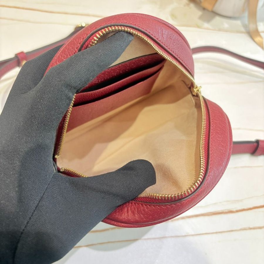 *SHIHNA名牌精品*GUCCI 經典紅色Ophidia花卉圓餅後背包-4