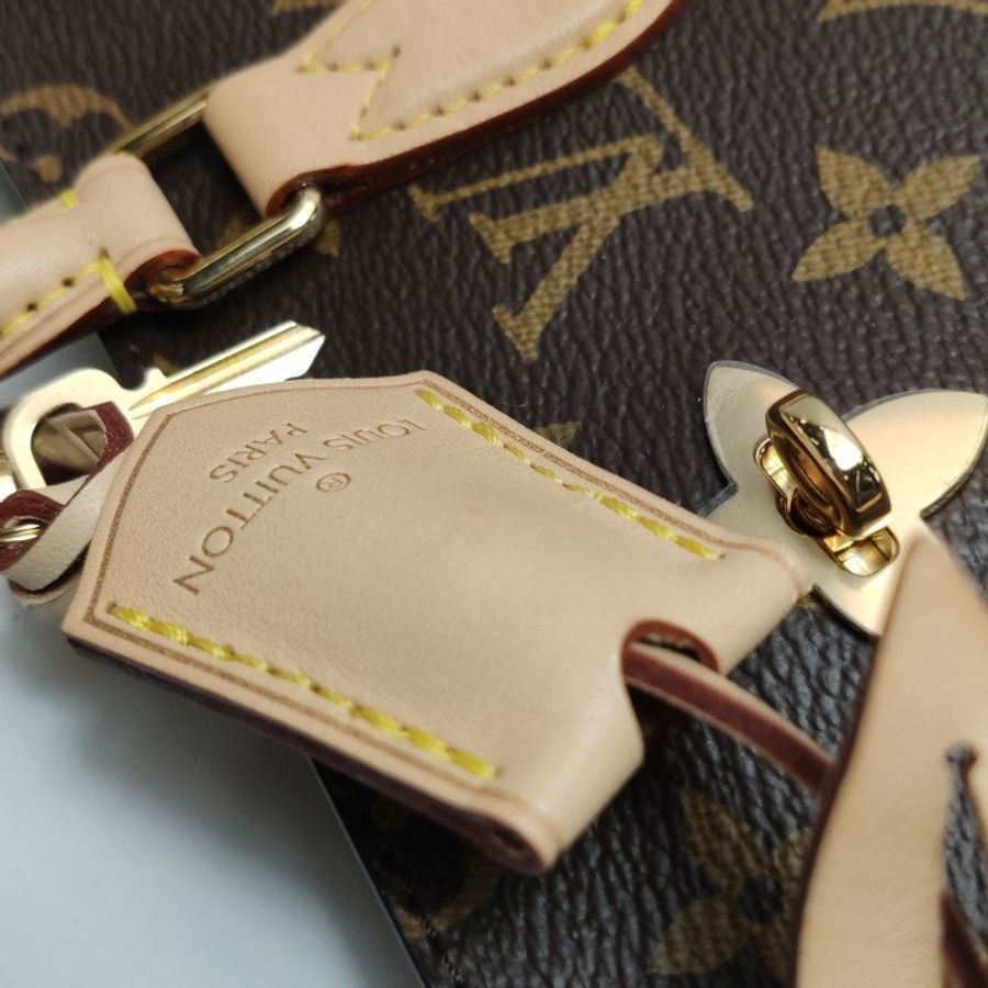 Louis Vuitton (LV) FlowerTote植鞣革Monogram印花單肩包晶片款-18