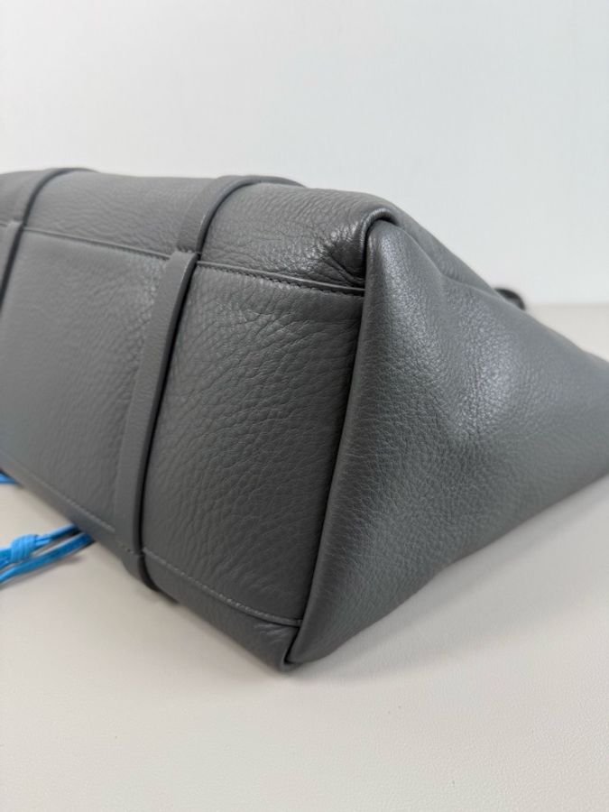 Balenciaga 巴黎世家everyday 高級灰全皮撞色tote包購物袋子母包-4