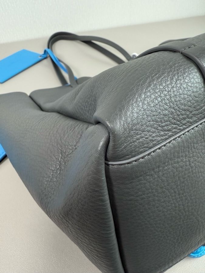 Balenciaga 巴黎世家everyday 高級灰全皮撞色tote包購物袋子母包-6