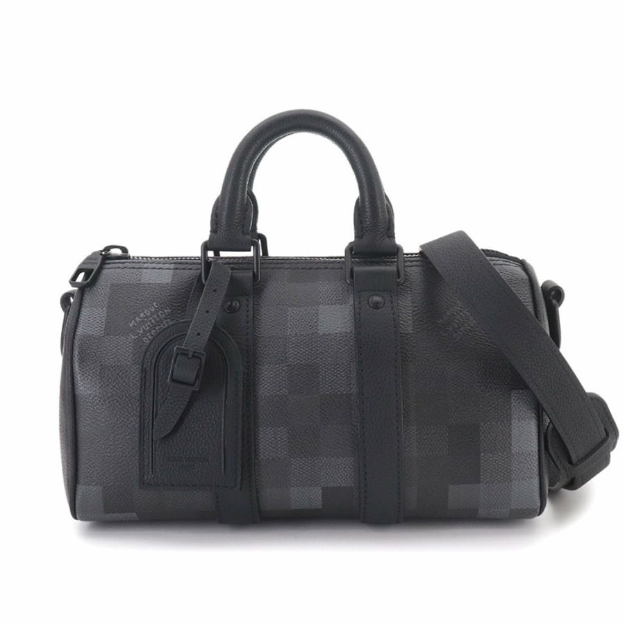 路易威登 Keepall Bandouliere 25 Damouflage 黑色兩用手提/肩背包 Noir M14919 RFID-0