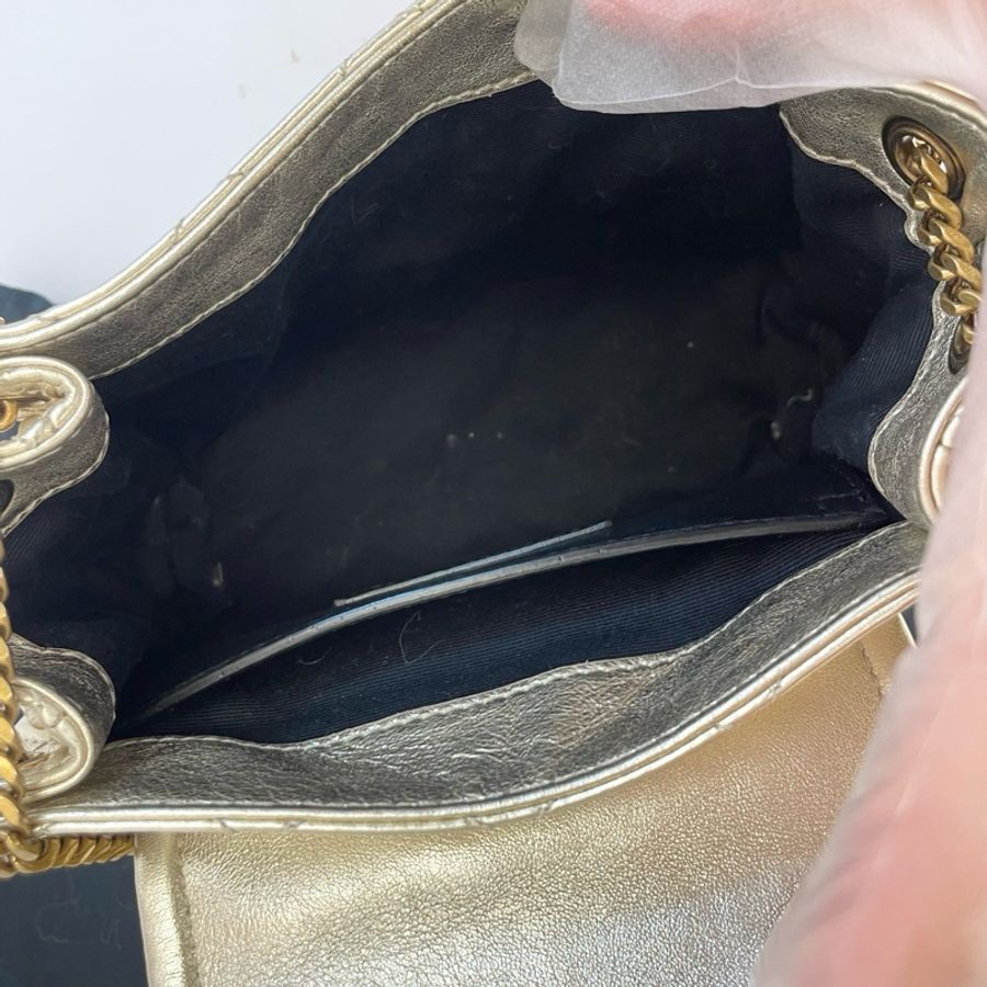 聖羅蘭YSL Nolita香檳金色鏈條包 羊皮 金色配色超吸睛-4