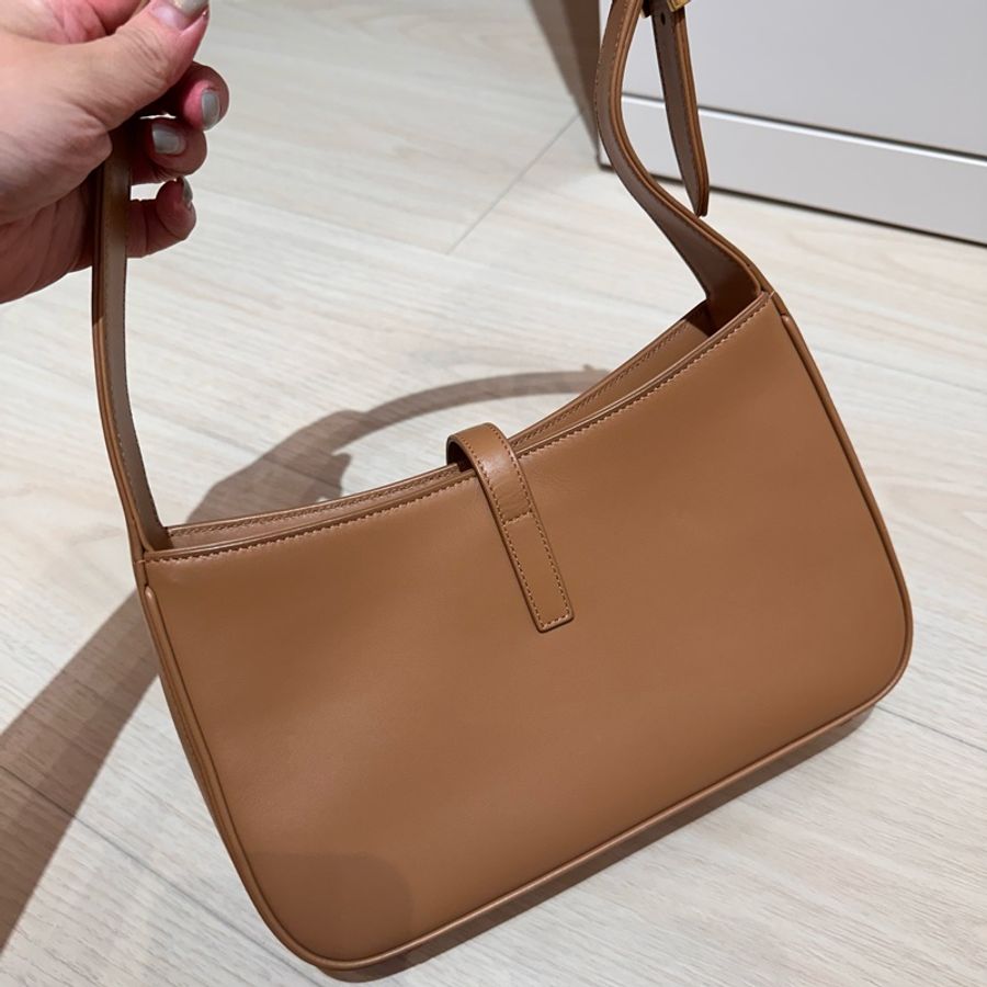 Saint Laurent Le 5 A 7 Mini Hobo 奶茶色皮革腋下包-7