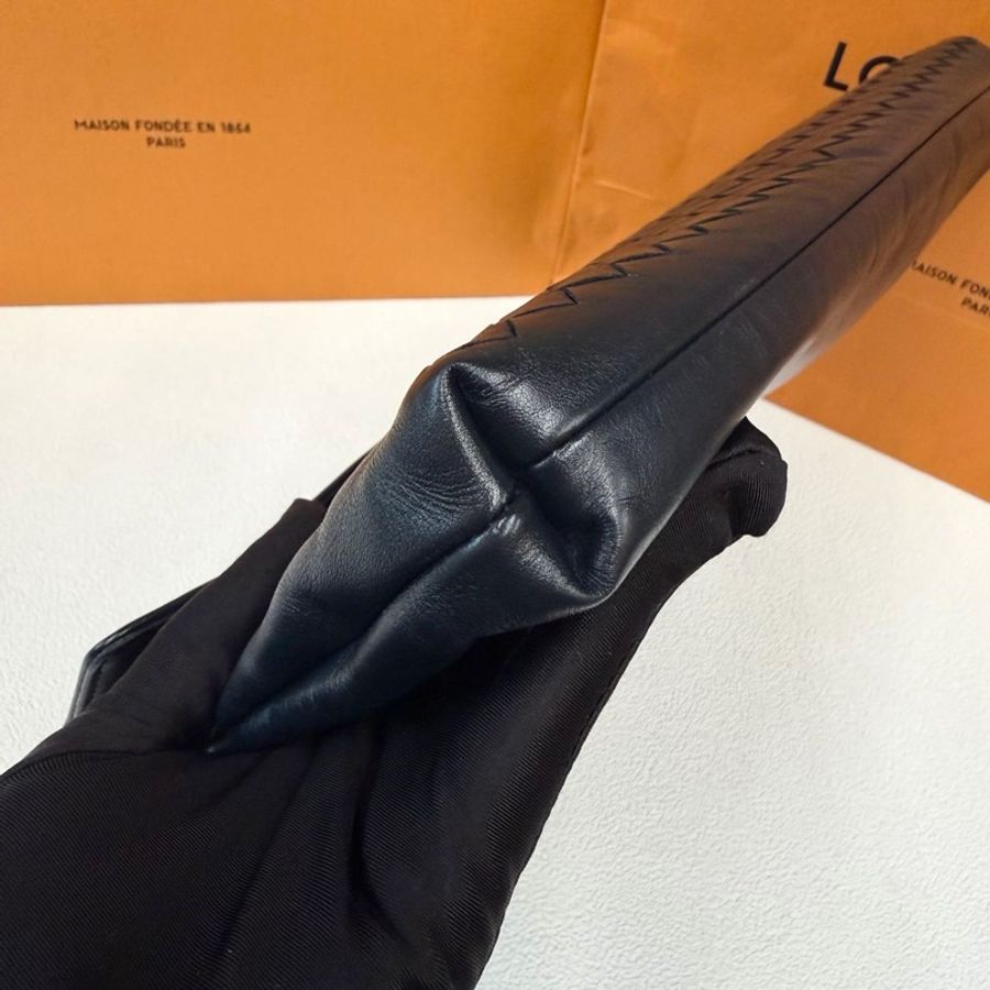 Bottega Veneta葆蝶家 編織裝飾 牛皮 手拿包 男款 黑色-6