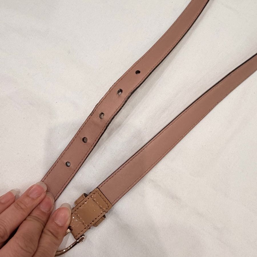 Gucci GG 漆皮 皮帶 裸粉 80cm-5
