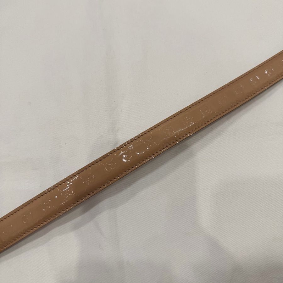 Gucci GG 漆皮 皮帶 裸粉 80cm-14