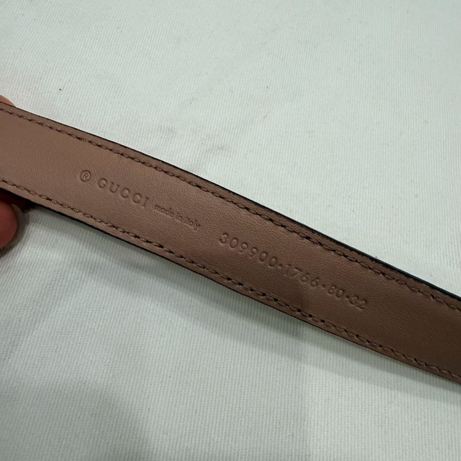 Gucci GG 漆皮 皮帶 裸粉 80cm-17
