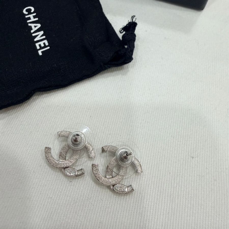 Chanel 香奈兒 雙C 鑲鑽 耳針 耳環-15