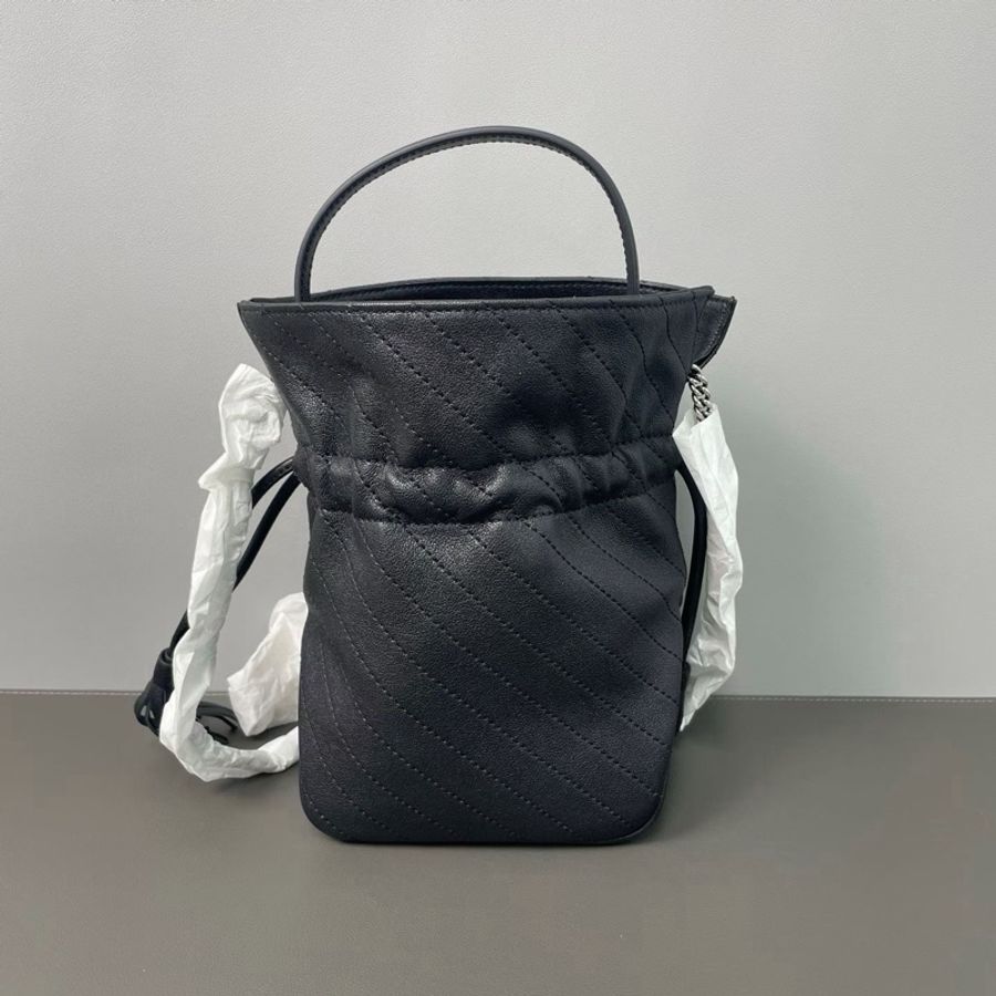 【威選精品】🖤 Gucci Blondie 黑色全皮抽繩小水桶福袋包-1