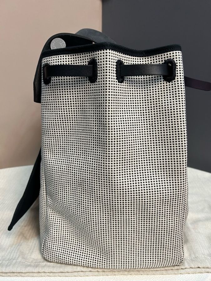 Hermes • 稀有Herbag 50 黑白熊貓拼色銀釦 🈶原廠塵袋-5