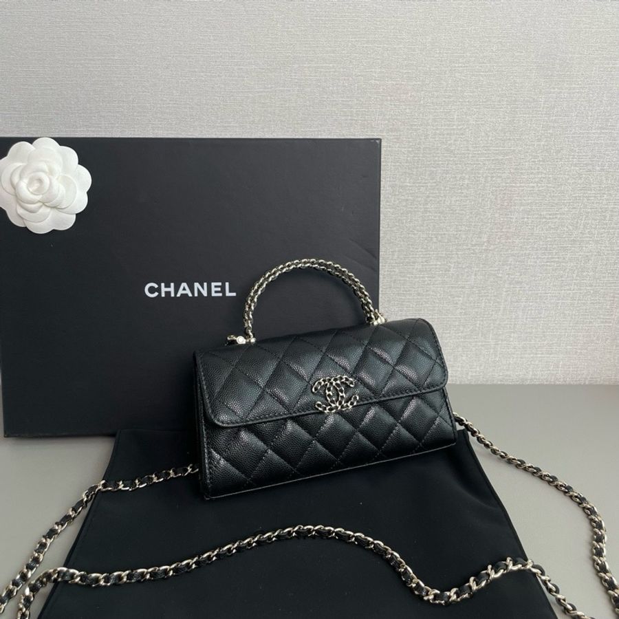 💎Chanel香奈兒｜26p黑金荔枝牛皮橫版Kelly｜99新芯片款-3