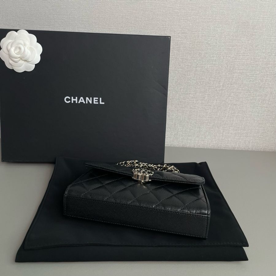 💎Chanel香奈兒｜26p黑金荔枝牛皮橫版Kelly｜99新芯片款-7
