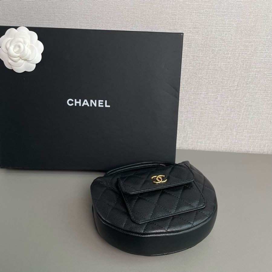 💎Chanel香奈兒｜25p黑金荔枝牛皮呼啦圈手提包｜99新芯片款-6