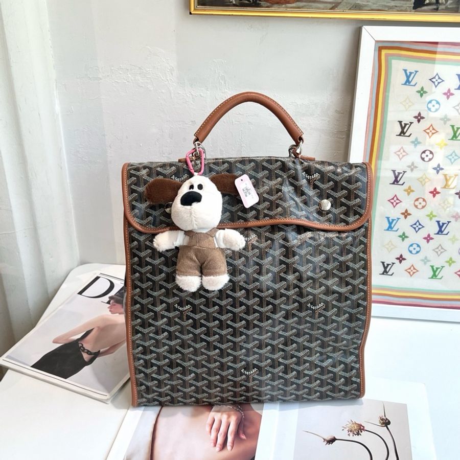 Goyard • 經典老花拼金棕色Saint Lager後背包-2