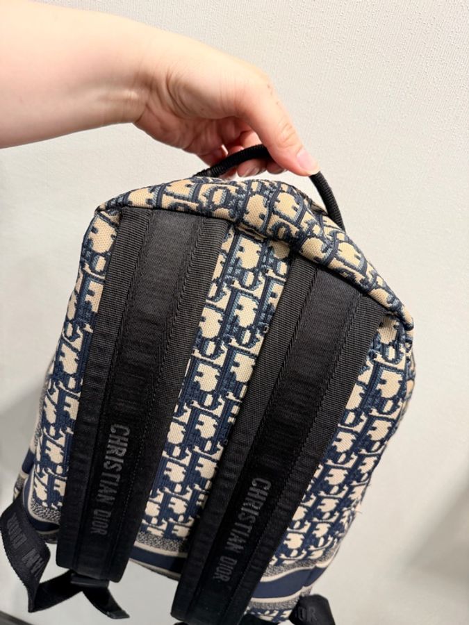 Dior Travel Oblique 緹花 後背包 藍-8