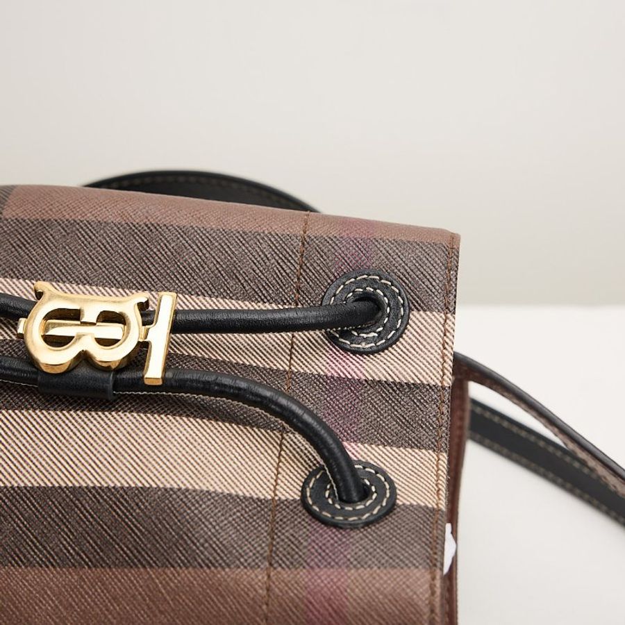 二手Burberry TB mini 格紋水桶包-6