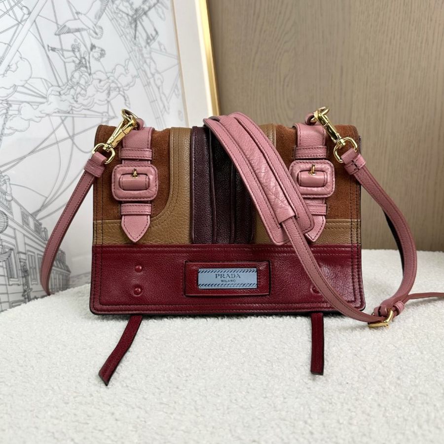 Prada 莫蘭迪拼色劍橋包 郵差包-0