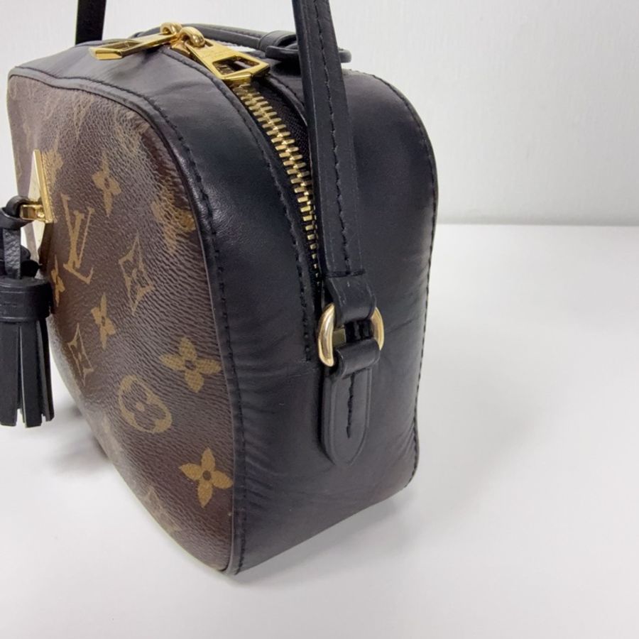LV 路易威登 Saintonge老花拼黑色牛皮流蘇相機包 男女同款尺寸22-4