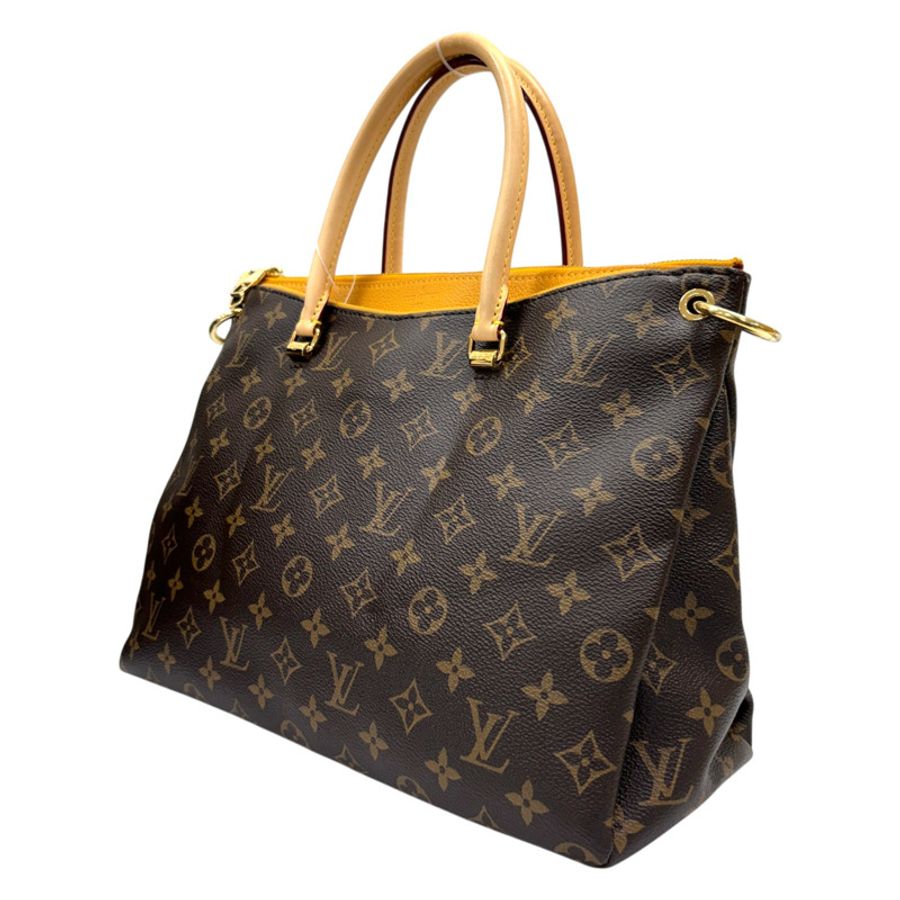 棕色 原花帆布 黃色牛皮 Pallas 兩用包【LOUIS VUITTON LV 路易威登】 M40929-1