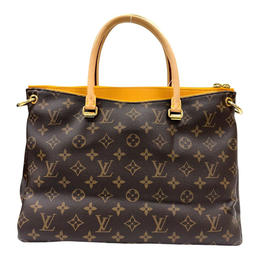 棕色 原花帆布 黃色牛皮 Pallas 兩用包【LOUIS VUITTON LV 路易威登】 M40929-2