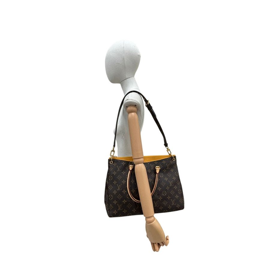 棕色 原花帆布 黃色牛皮 Pallas 兩用包【LOUIS VUITTON LV 路易威登】 M40929-7