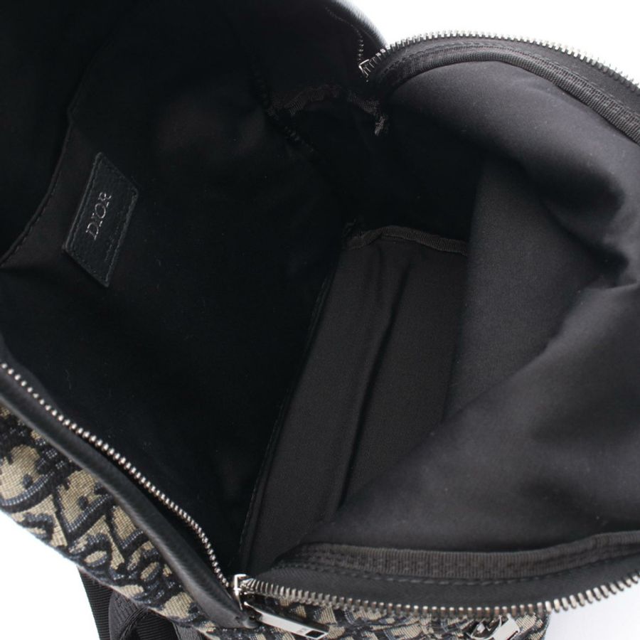 Dior RIDER Oblique 兒童雙肩包帆布皮革海軍藍米色黑色二手-2