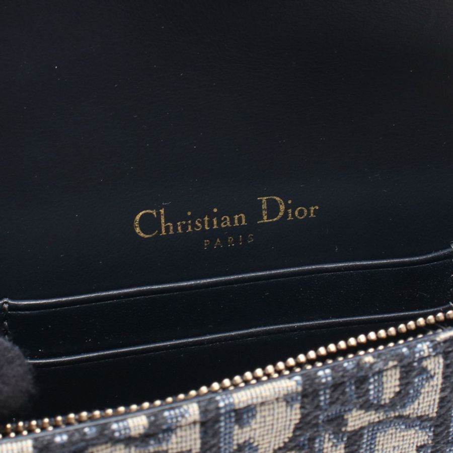 Dior SADDLE Oblique 腰包 帆布皮革 海軍藍 灰色 二手 女士-3