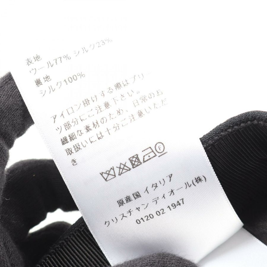 Dior 星形扣褶褶襉半身裙，羊毛絲質混紡，黑色，二手女款，34碼-3