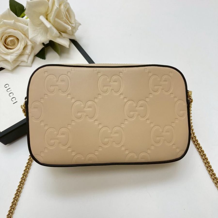 GUCCI SUPER MINI 鍊條包 米白色-1