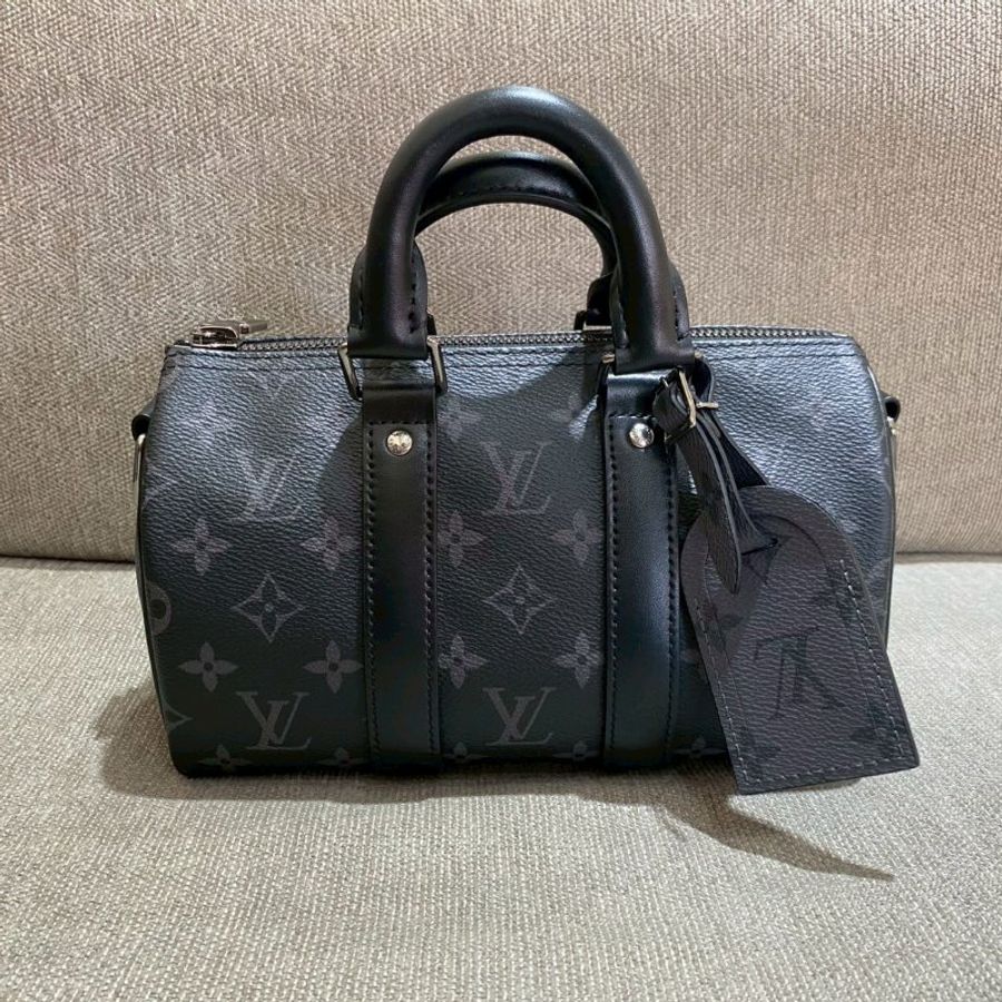 Louis Vuitton keepall 雙色老花手提肩背包 晶片款-0