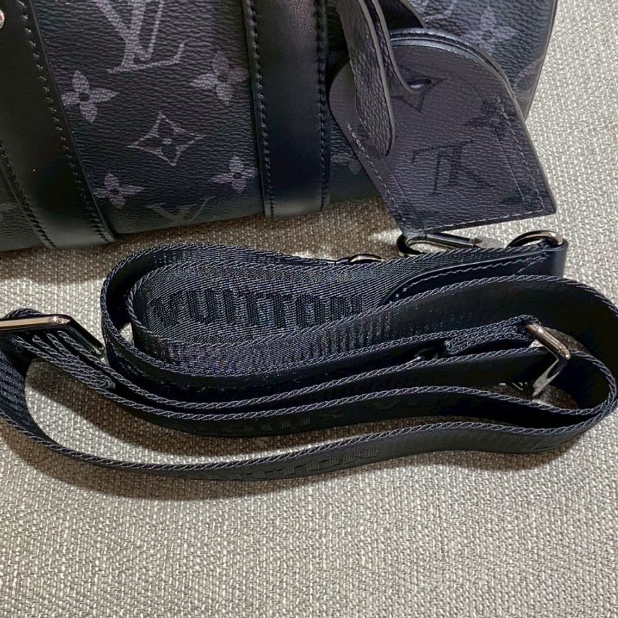 Louis Vuitton keepall 雙色老花手提肩背包 晶片款-16