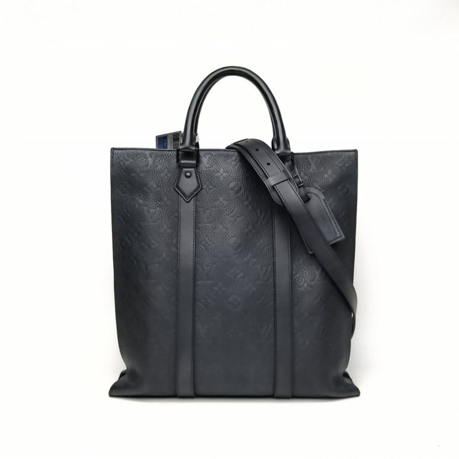 LOUIS VUITTON SACPLATCROSS琴譜托特包黑色牛皮晶片肩背包-0
