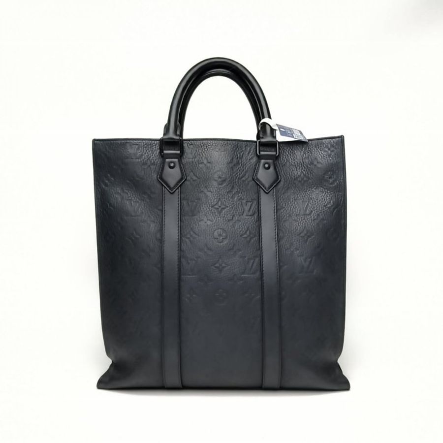 LOUIS VUITTON SACPLATCROSS琴譜托特包黑色牛皮晶片肩背包-2
