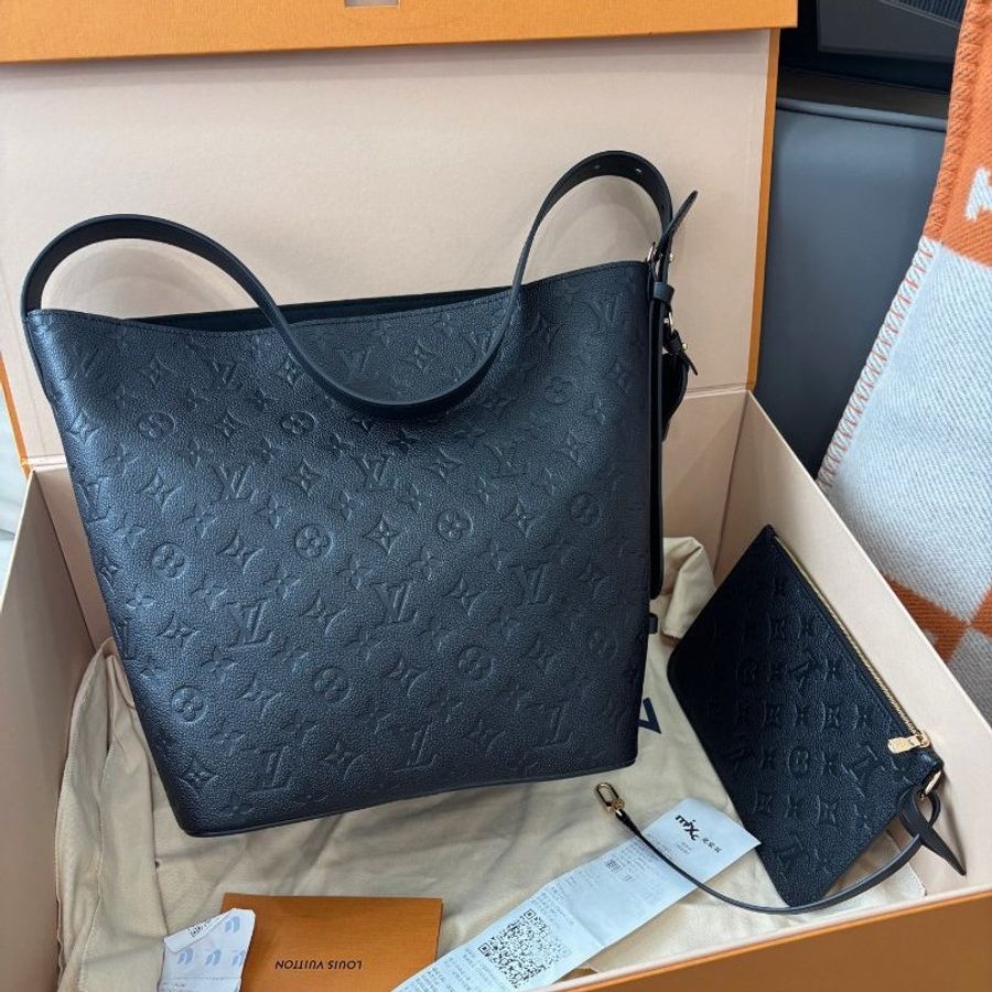 閒置新 路易威登/Louis Vuitton 黑色全皮All in BB大號 肩背包-0